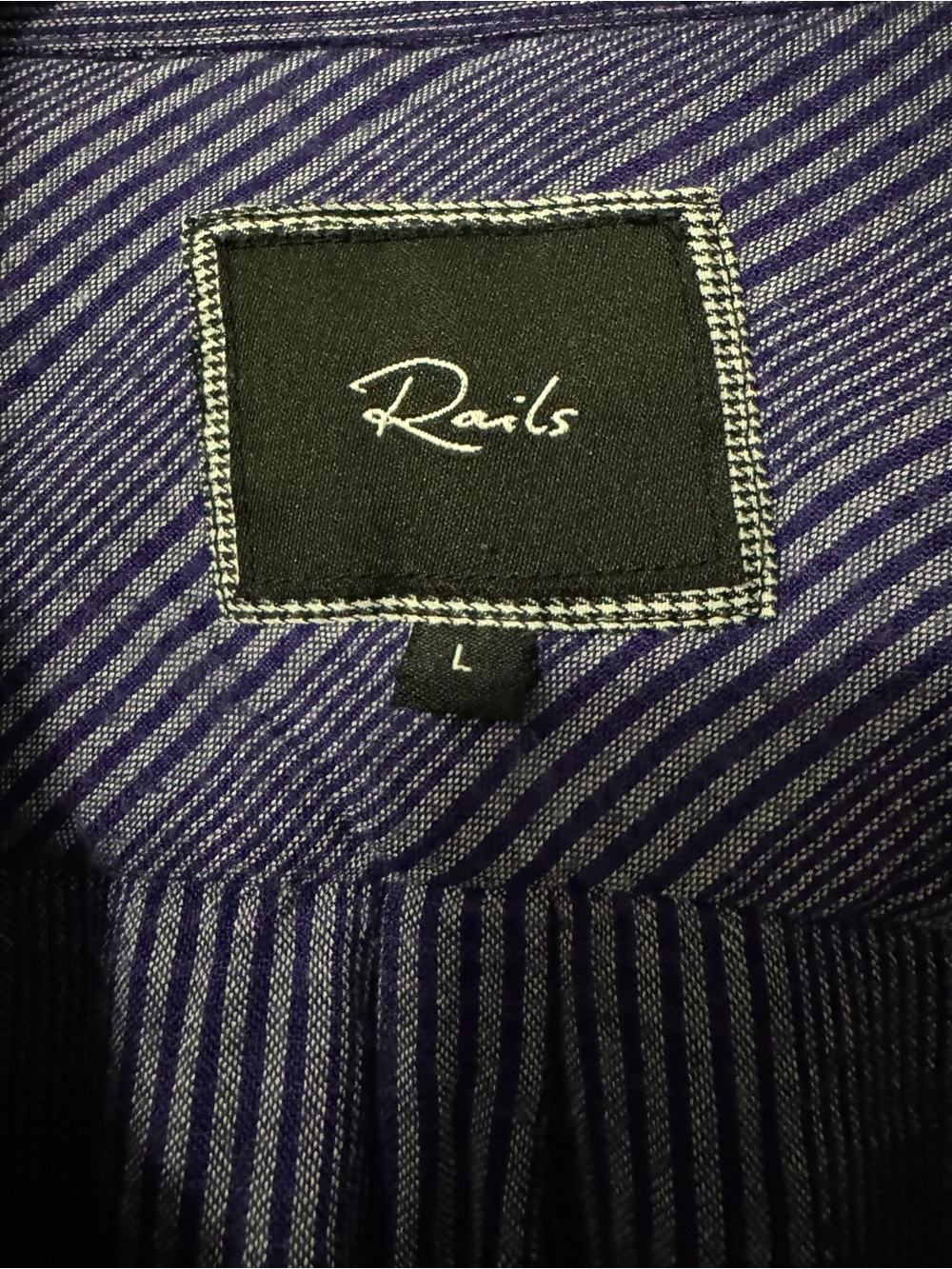 Rails Purple Plaid Button-Up Shirt | Lightweight | Size L - Picture 7 of 7